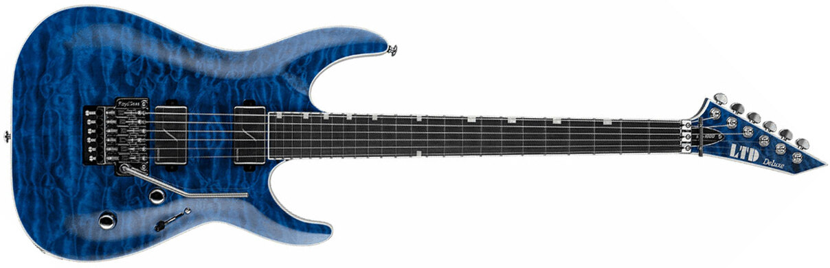 Ltd Mh-1000 2h Fishman Fluence Modern Fr Eb - Black Ocean - Guitarra eléctrica con forma de str. - Main picture