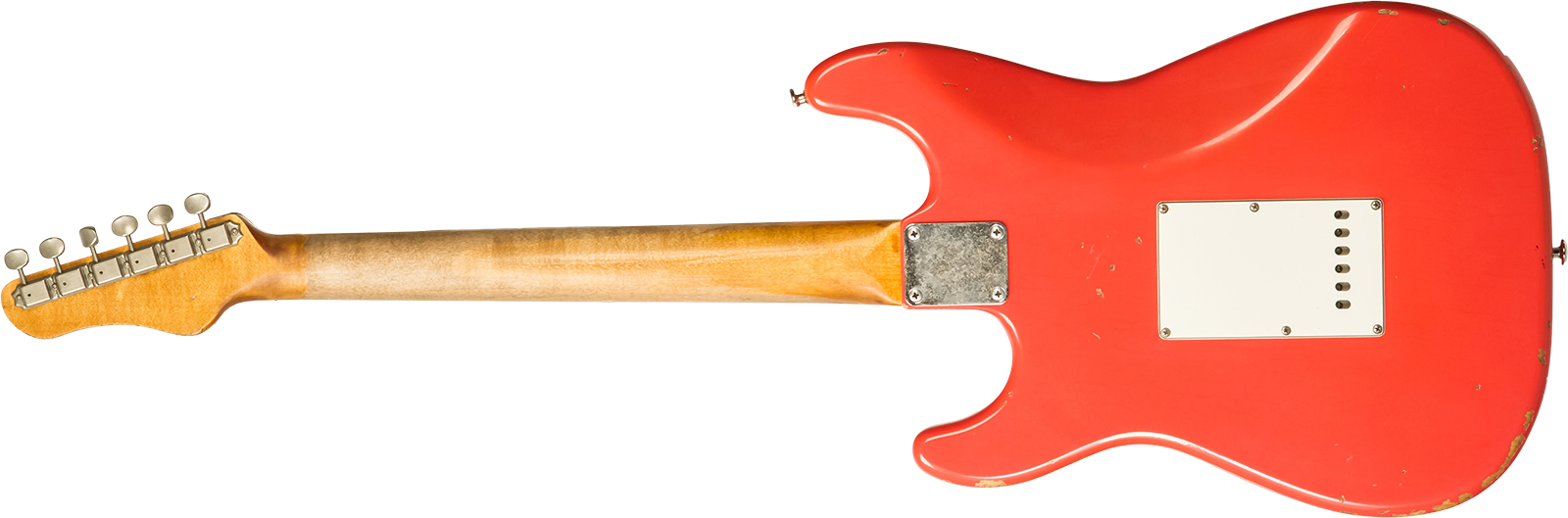 Haar Guitars Trad S 3s Lindy Fralin Trem Rw #42274 - Aged Fiesta Red - Guitarra eléctrica con forma de str. - Variation 1