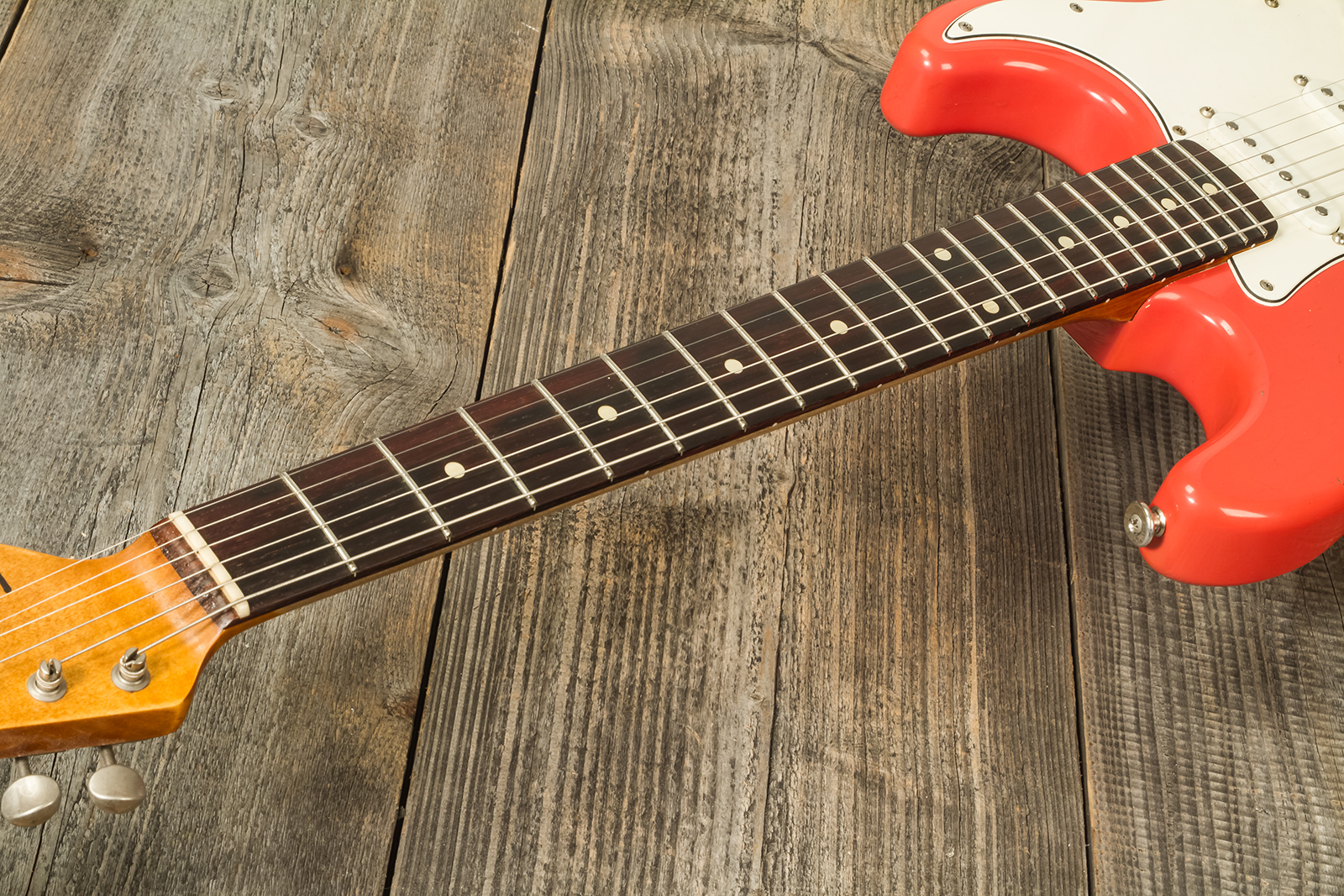 Haar Guitars Trad S 3s Lindy Fralin Trem Rw #42274 - Aged Fiesta Red - Guitarra eléctrica con forma de str. - Variation 5