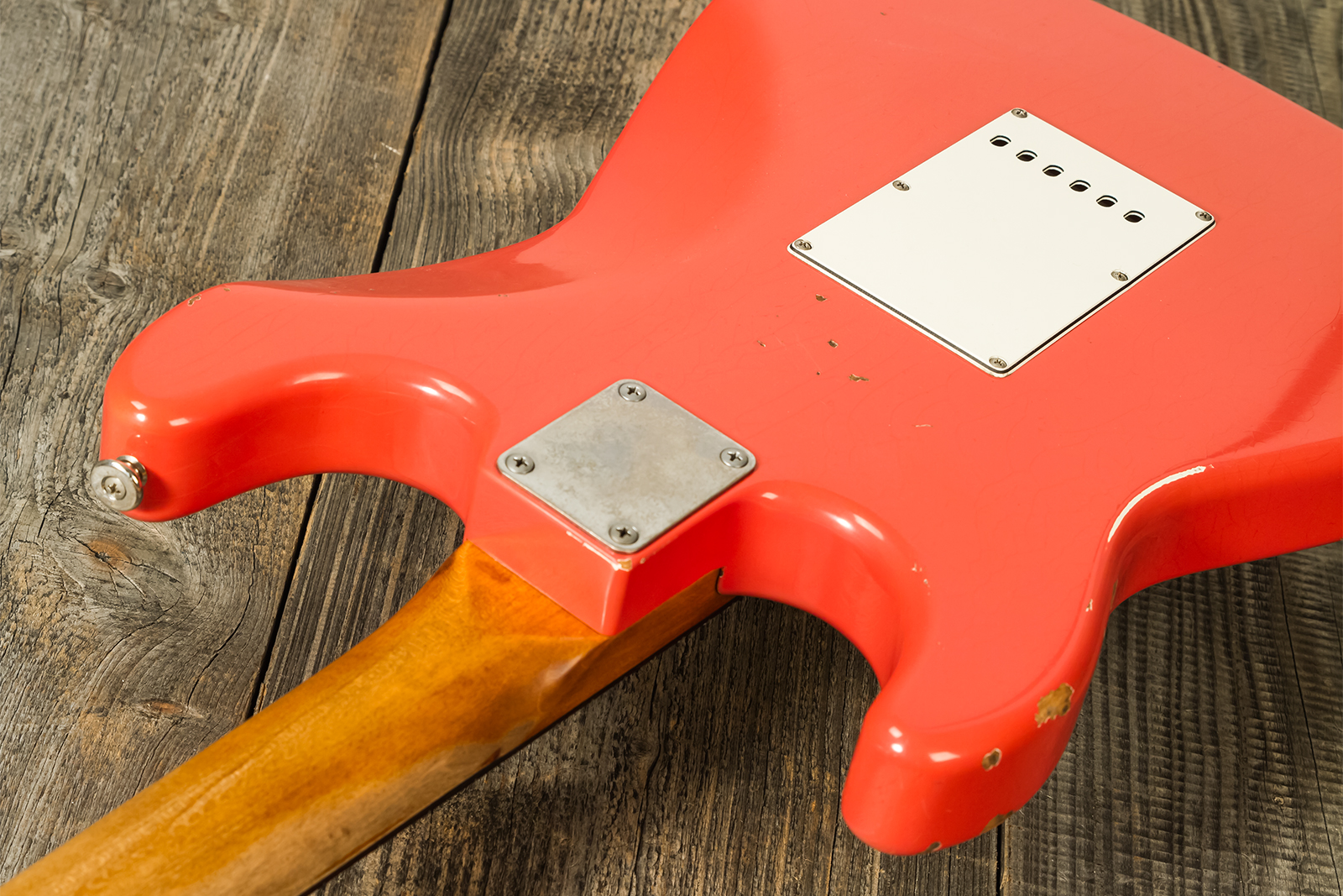 Haar Guitars Trad S 3s Lindy Fralin Trem Rw #42274 - Aged Fiesta Red - Guitarra eléctrica con forma de str. - Variation 6