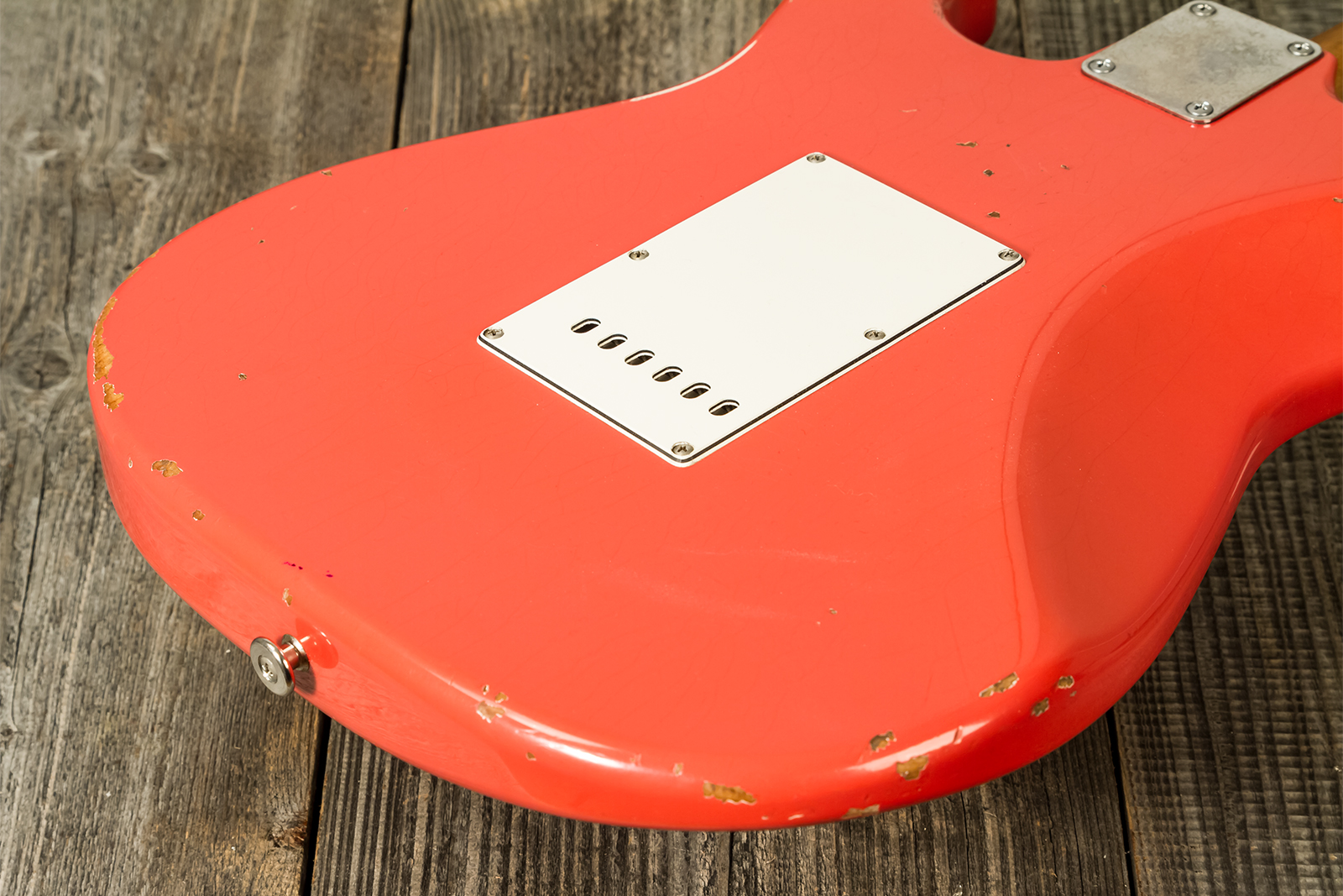 Haar Guitars Trad S 3s Lindy Fralin Trem Rw #42274 - Aged Fiesta Red - Guitarra eléctrica con forma de str. - Variation 7