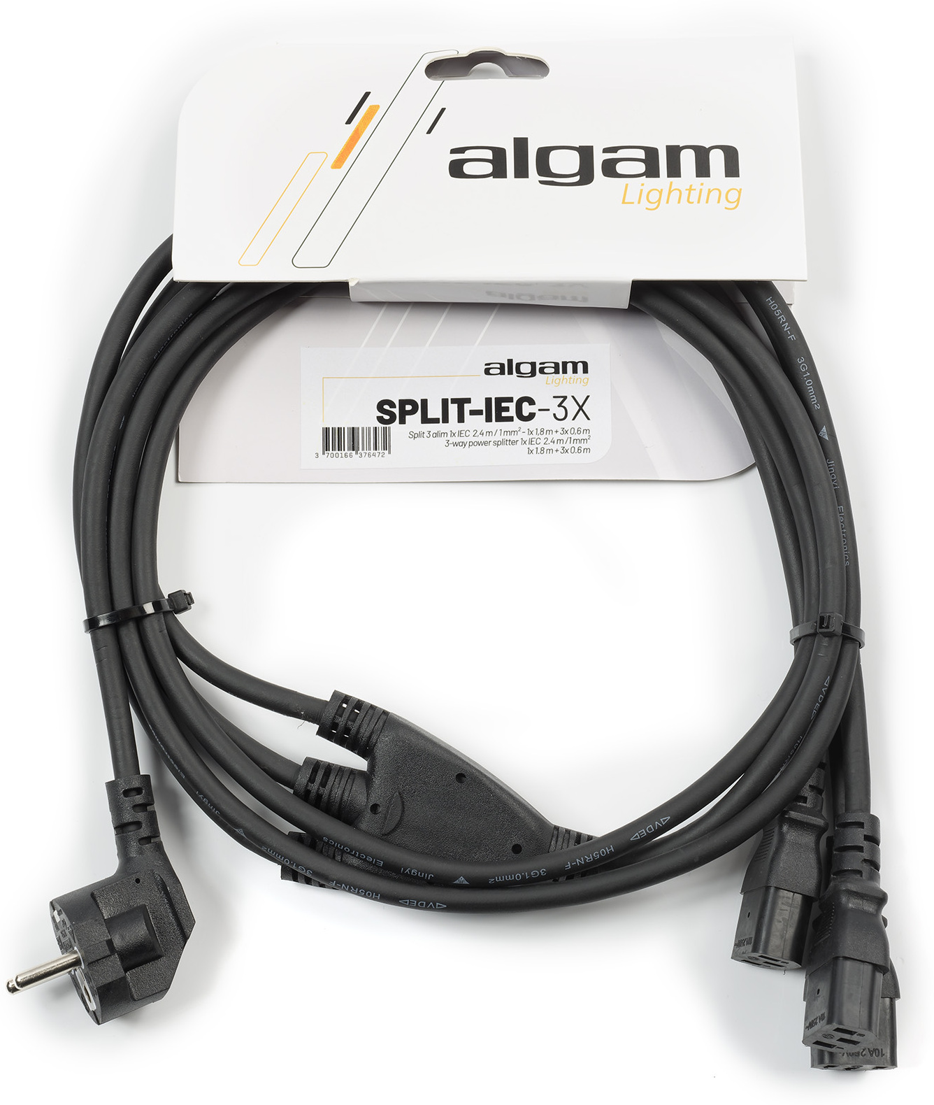 Algam Lighting Split 3 Alim 1x Iec 1 Mm² 2,4 M / 1x 1,8 M + 3x 0,6 M - Cable - Main picture