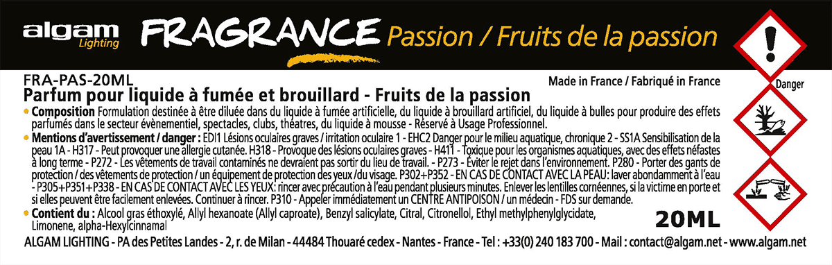 Algam Lighting Fragrance Fruits De La Passion 20ml Pour Liquide A Fumee Et Brouillard - Fluidos para máquinas - Variation 1