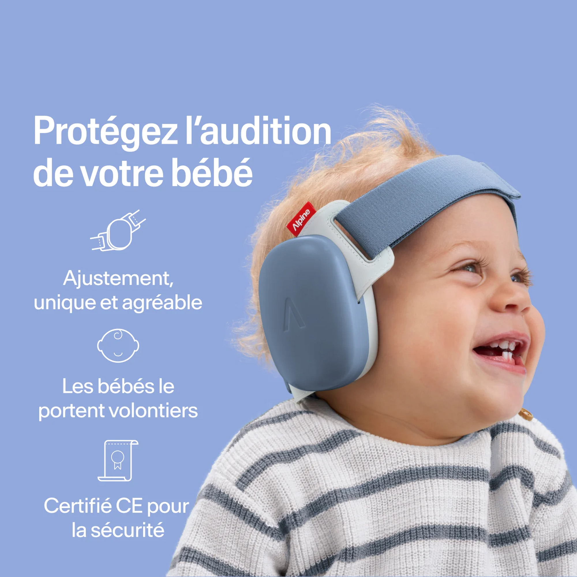 Alpine Casque Muffy Baby Denim Blue - Protección del oído - Variation 1