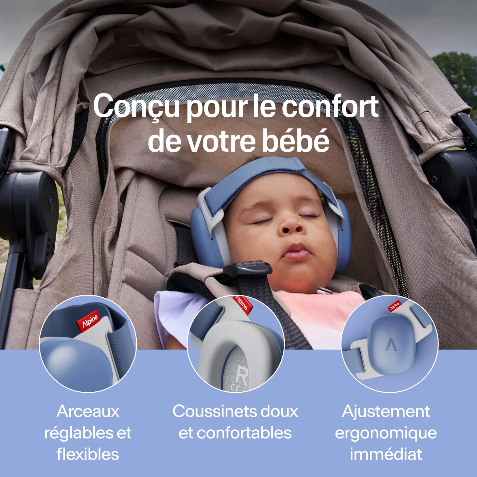 Alpine Casque Muffy Baby Denim Blue - Protección del oído - Variation 3
