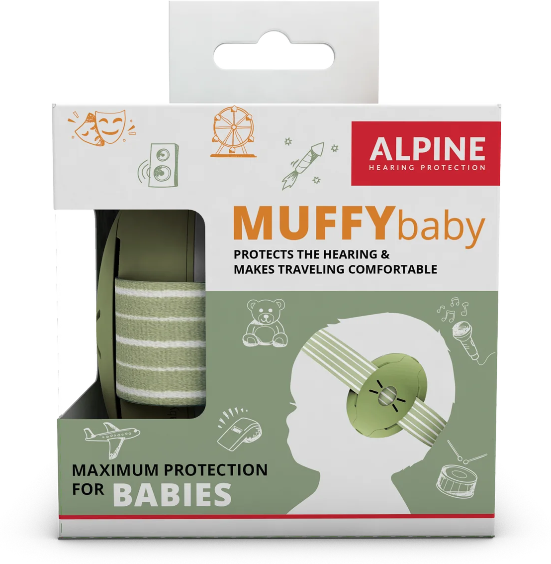 Alpine Muffy Baby Vert Olive - Protección del oído - Main picture