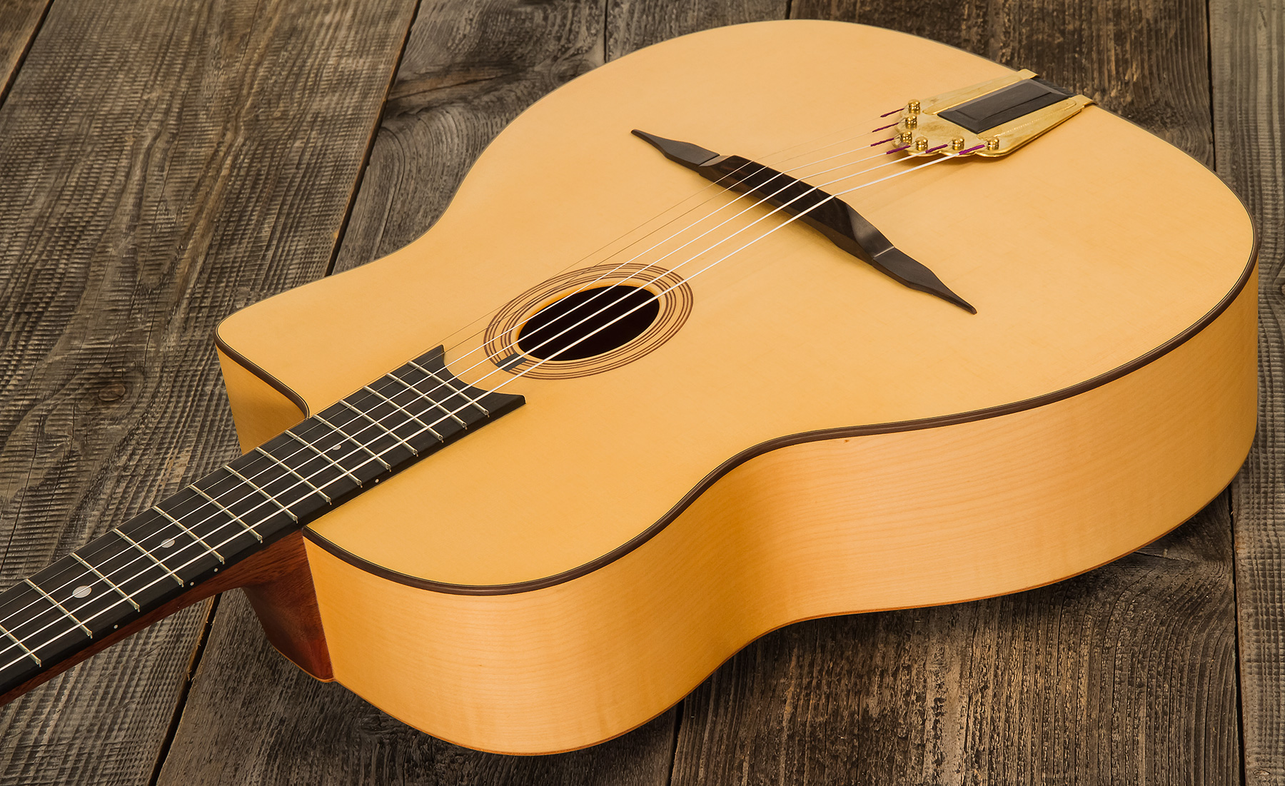 Altamira M Gypsy Jazz Petite Bouche Cw Epicea Erable Eb +etui - Natural - Guitarra Gypsy - Variation 1