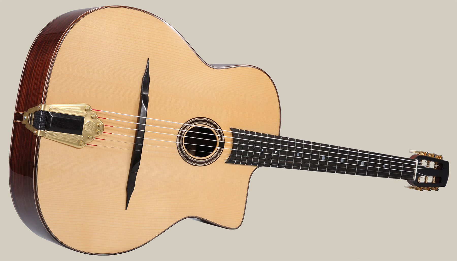 Altamira M30 Gypsy Jazz Petite Bouche Cw Epicea Acajou Eb +etui - Natural - Guitarra Gypsy - Variation 1