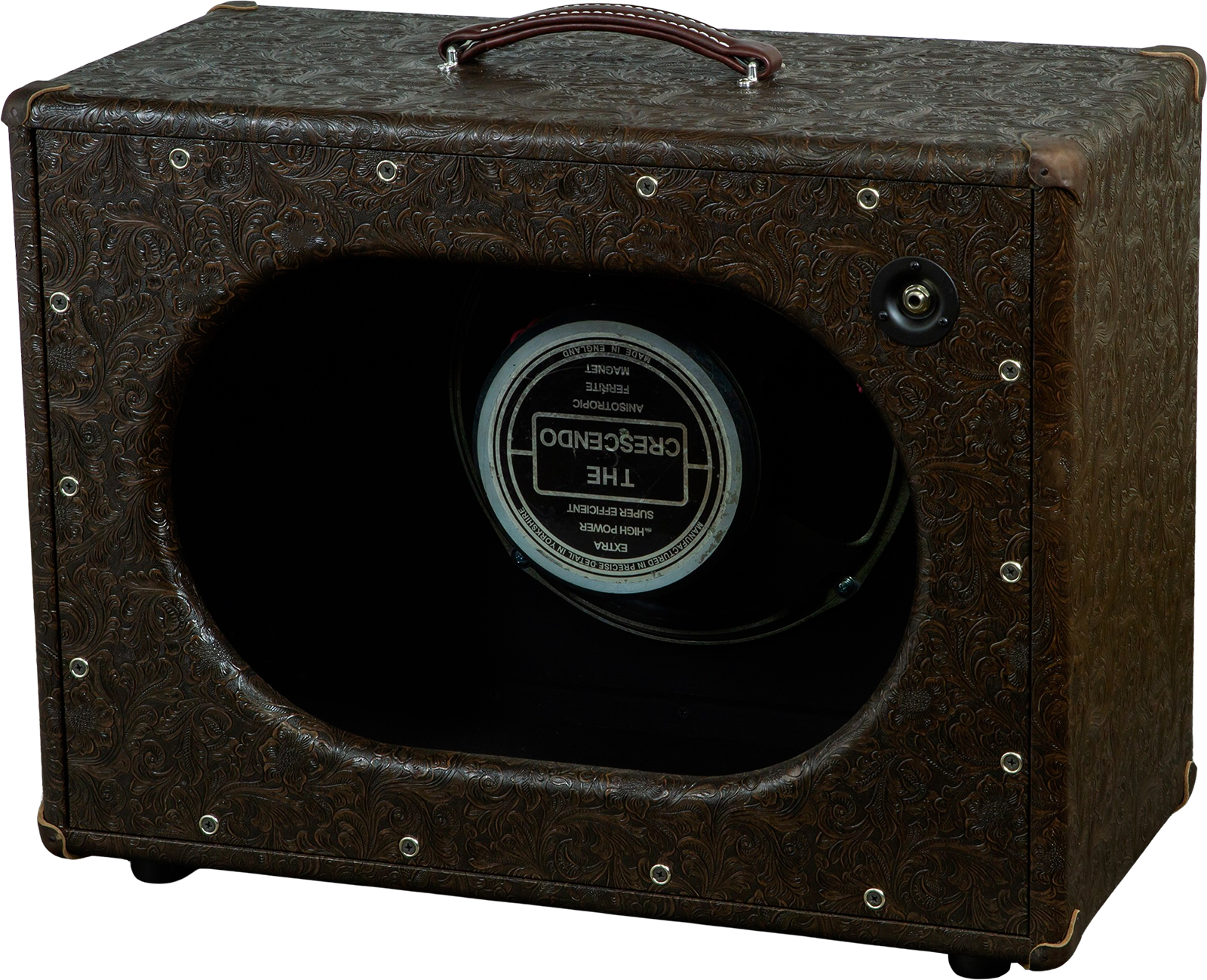 Ams Amplifiers 112 Oval Back Guitar Cab. 1x12 Fane Crescendo 100w 8-ohms Brown Cowboy - Cabina amplificador para guitarra eléctrica - Variation 1