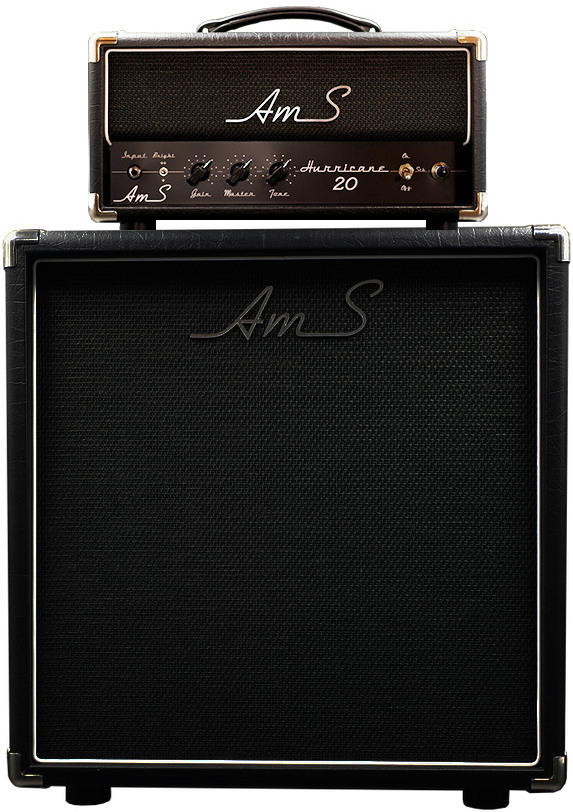 Ams Amplifiers Hurricane 20 Head 20w 6v6 + Mini Cab 1x12 V30-ob Black - Stack amplificador guitarra eléctrica - Main picture
