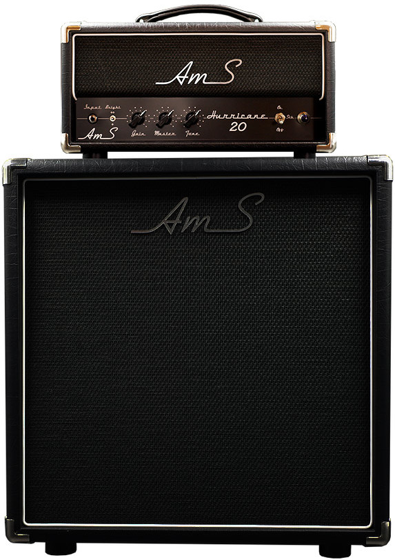 Ams Amplifiers Hurricane 20 Head 20w 6v6 + Mini Cab 1x12 V30-ob Black - Stack amplificador guitarra eléctrica - Main picture