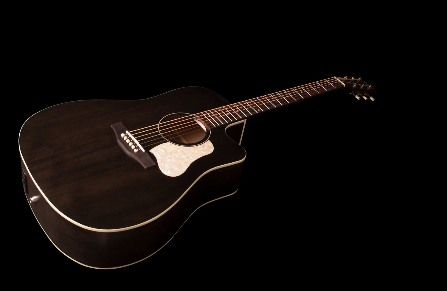 Art Et Lutherie Americana Cw Qit Dreadnought Epicea Merisier Rw - Faded Black - Guitarra electro acustica - Variation 2