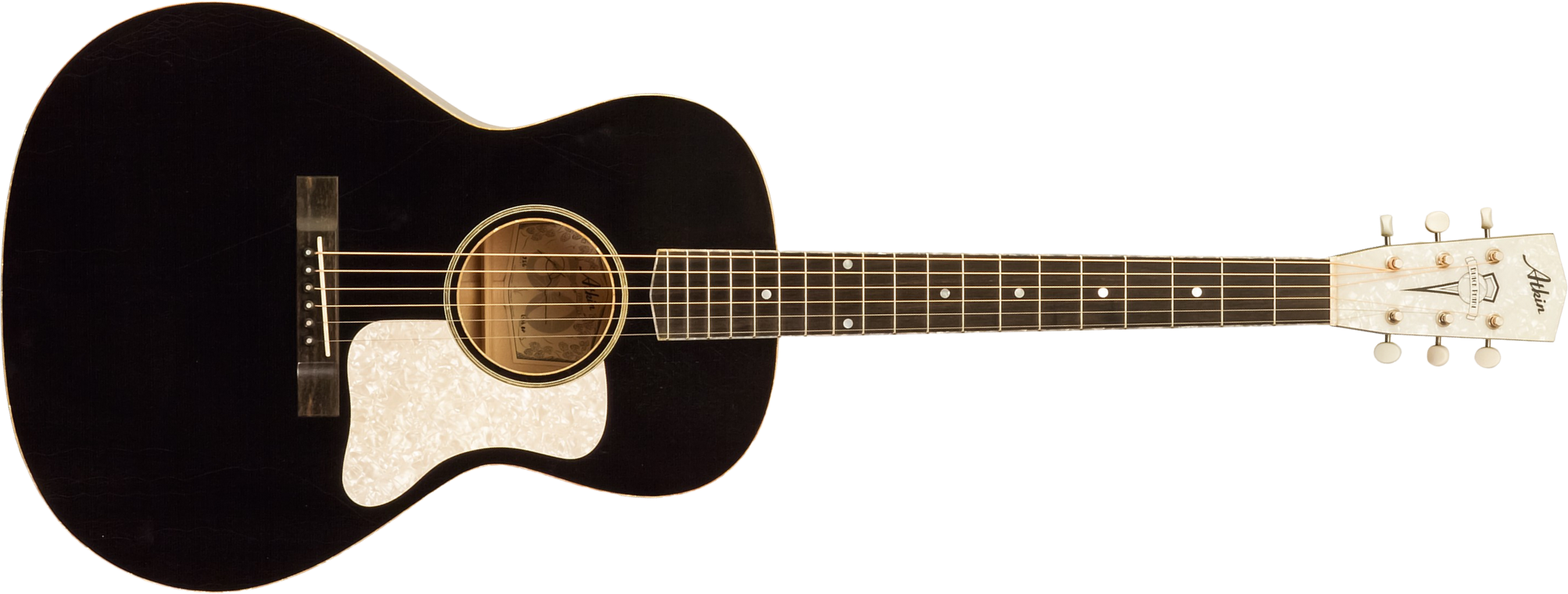 Atkin The Thirty Six Black Pearl Slope Shoulder Parlor Epicea Erable Eb #3856 - Black Pearl - Guitarra folk - Main picture