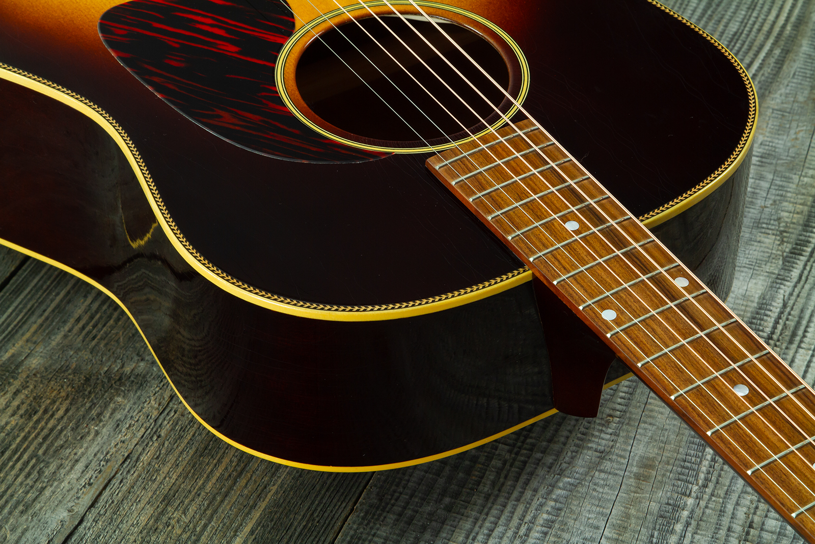 Atkin Custom Shop J43 Dreadnought Shsc Epicea Acajou Rw #4411 - Aged Sunburst - Guitarra folk - Variation 4