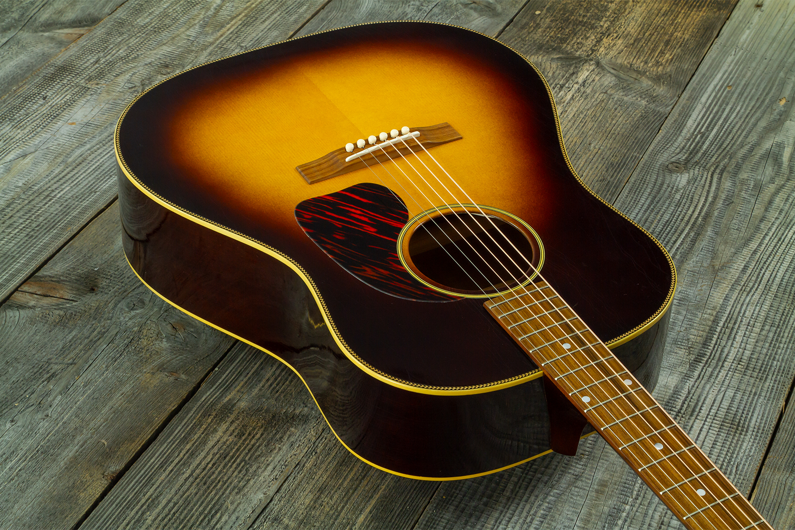 Atkin Custom Shop J43 Dreadnought Shsc Epicea Acajou Rw #4411 - Aged Sunburst - Guitarra folk - Variation 2