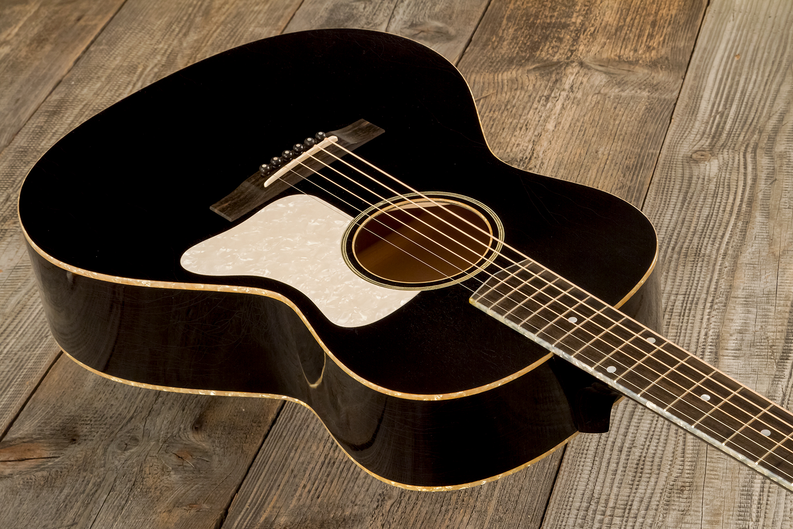 Atkin The Thirty Six Black Pearl Slope Shoulder Parlor Epicea Erable Eb #3856 - Black Pearl - Guitarra folk - Variation 2