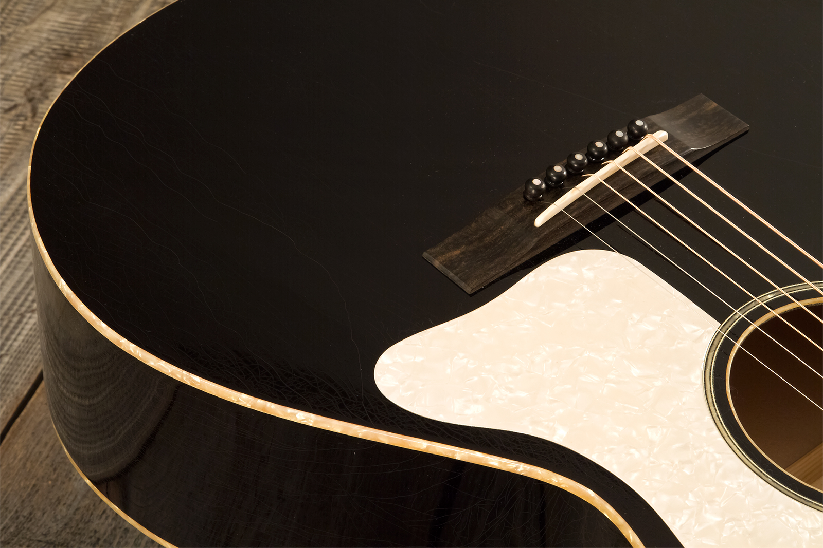 Atkin The Thirty Six Black Pearl Slope Shoulder Parlor Epicea Erable Eb #3856 - Black Pearl - Guitarra folk - Variation 3