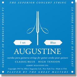 Cuerdas guitarra clásica nylon Augustine Classic Blue Tension Forte - Juego de cuerdas