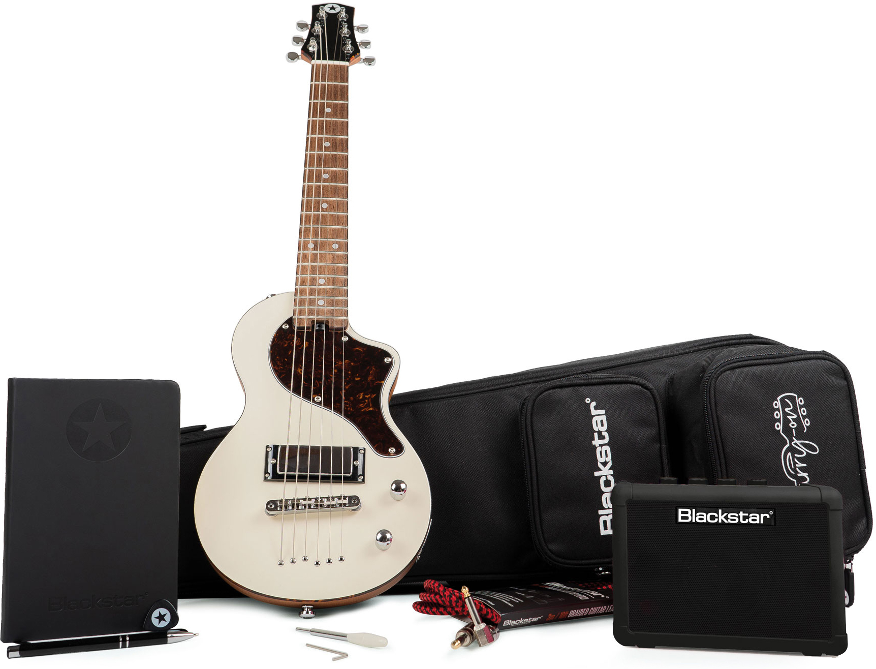 Blackstar Carry-on Travel Guitar Deluxe Pack +fly 3 Bluetooth +housse - White - Packs guitarra eléctrica - Main picture