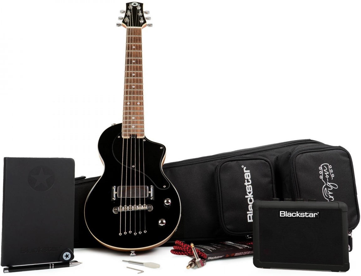 Blackstar Carry-on Travel Guitar Deluxe Pack +fly 3 Bluetooth +housse - Jet Black - Packs guitarra eléctrica - Main picture