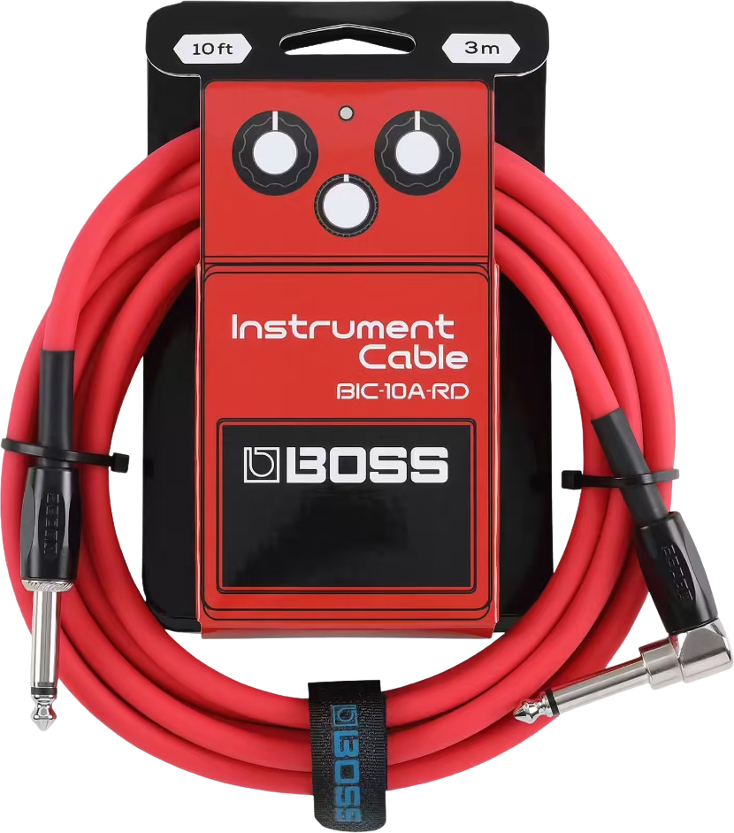Boss Bic-10a-yl Cable Instrument Coude/droit 10ft Red - Cable - Main picture