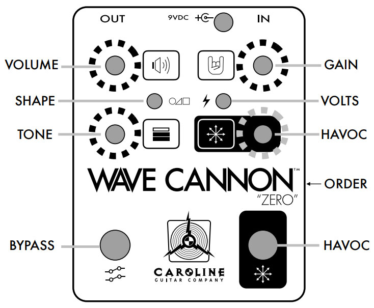 Caroline Guitar Wave Cannon Zero - Pedal overdrive / distorsión / fuzz - Variation 1
