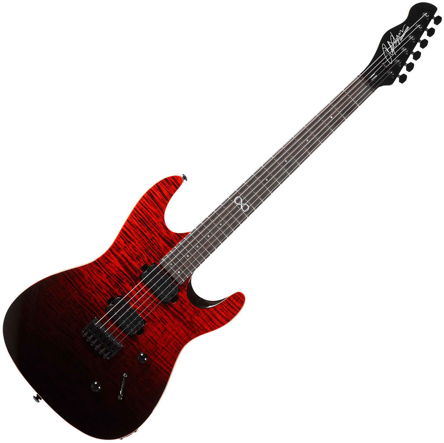 Guitarra eléctrica de cuerpo sólido Chapman guitars ML1 Modern Standard V2  - black blood rojo