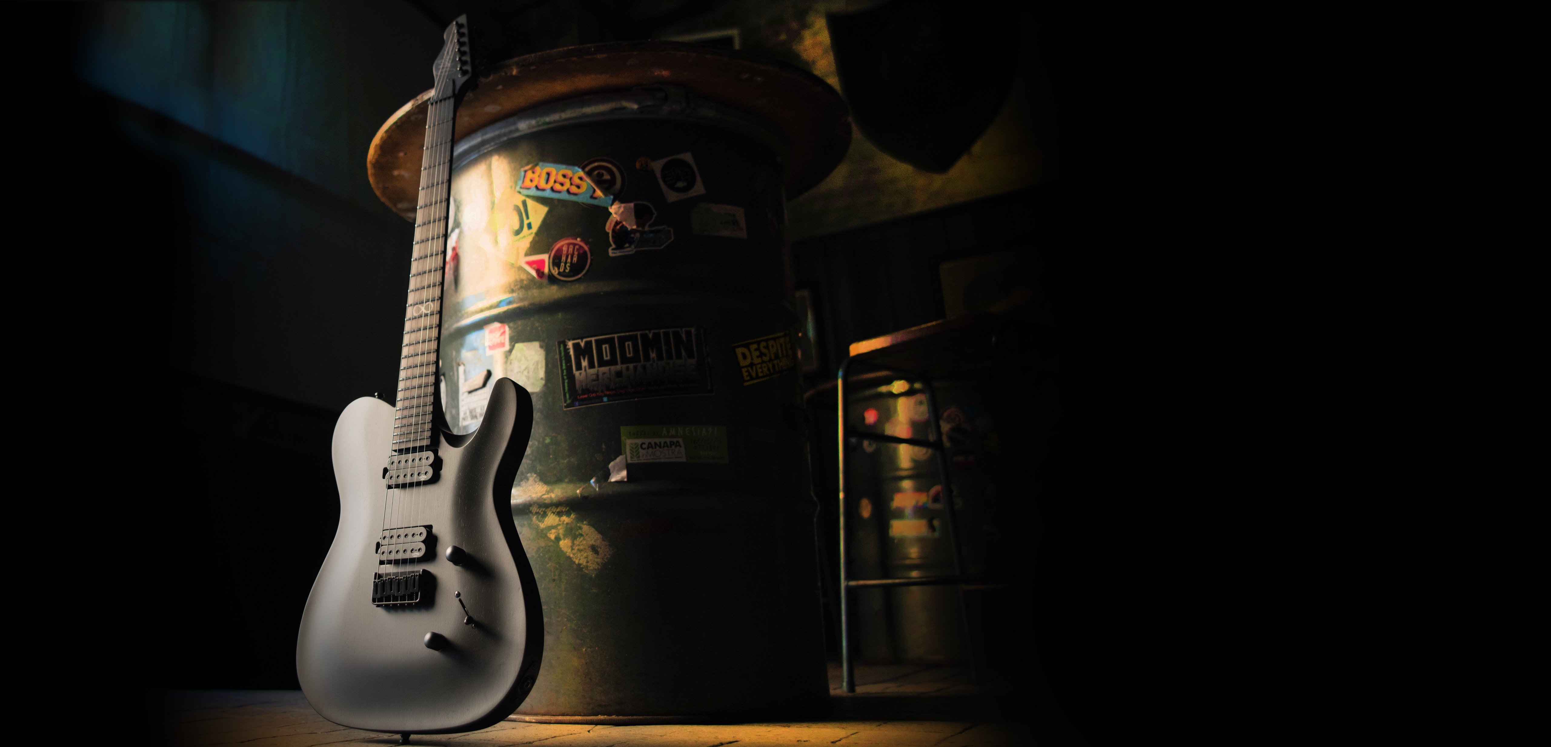 Chapman Guitars Ml3 Pro Modern V2 Hh Ht Eb - Lunar Satin - Guitarra eléctrica con forma de tel - Variation 4