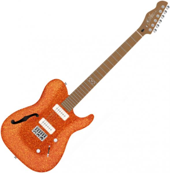 Guitarra eléctrica de cuerpo sólido Chapman guitars ML3 Pro Traditional Semi-Hollow - Burnt orange sparkle