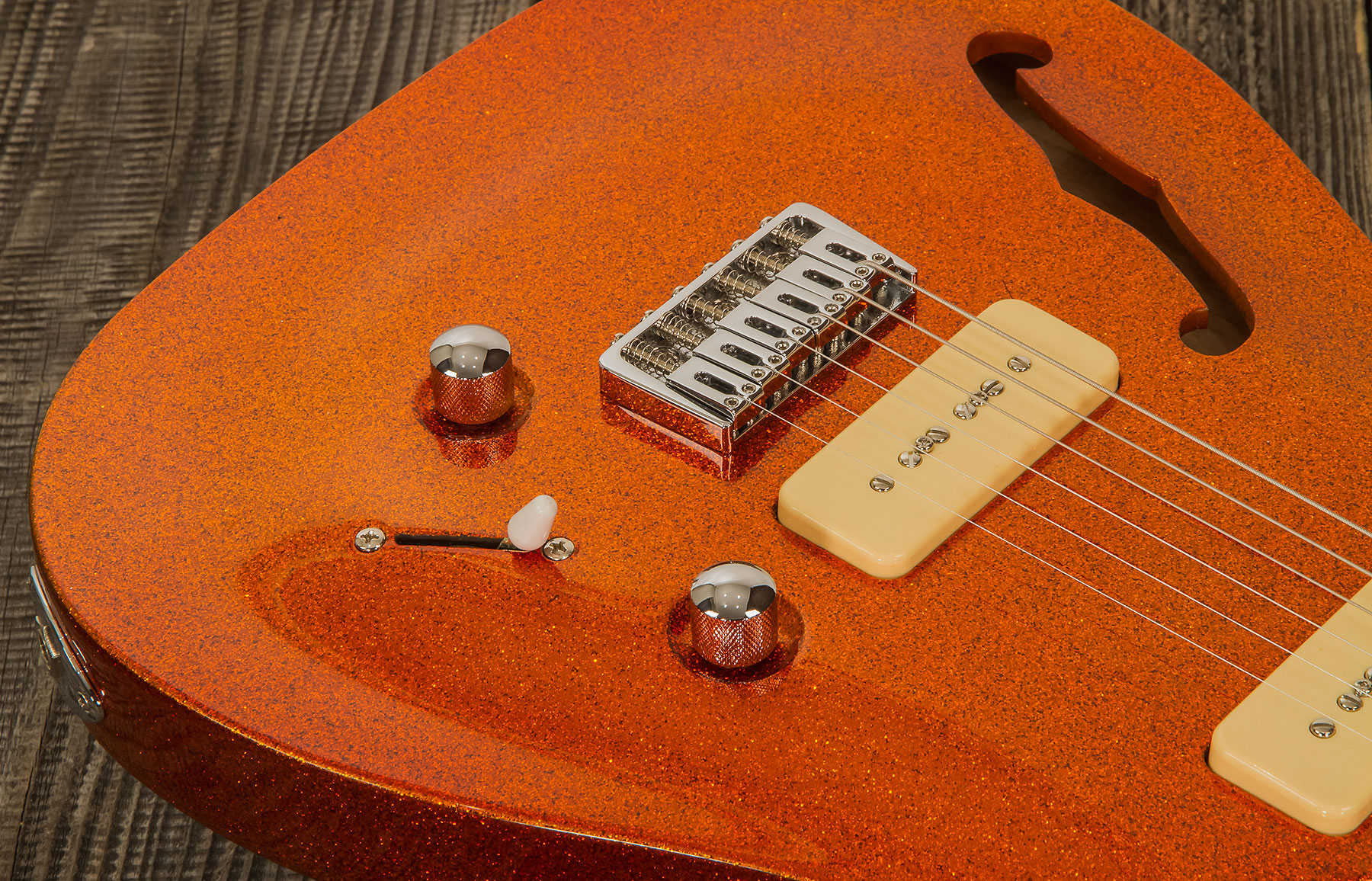 Chapman Guitars Ml3 Pro Traditional Semi-hollow 2p90 Seymour Duncan Ht Mn - Burnt Orange Sparkle - Guitarra eléctrica con forma de tel - Variation 3