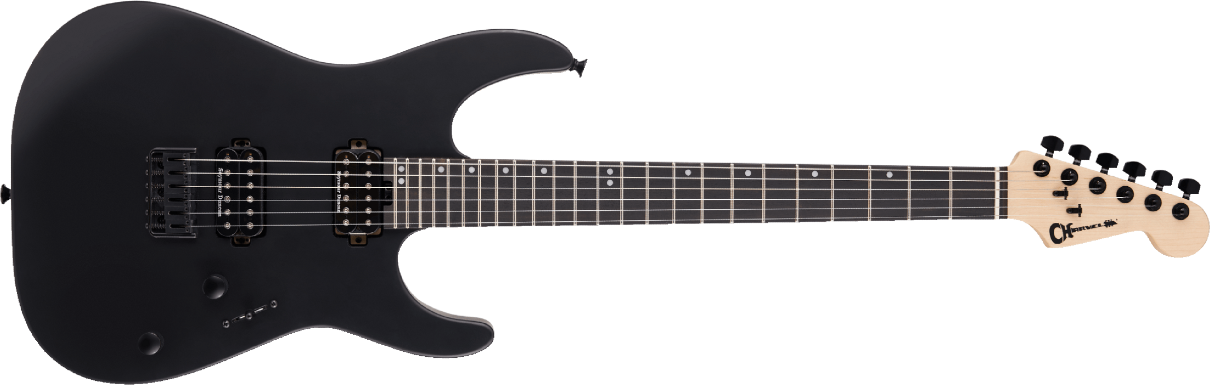 Charvel Dinky Dk24 Hh Ht E Pro-mod 2h Seymour Duncan Eb - Satin Black - Guitarra eléctrica con forma de str. - Main picture