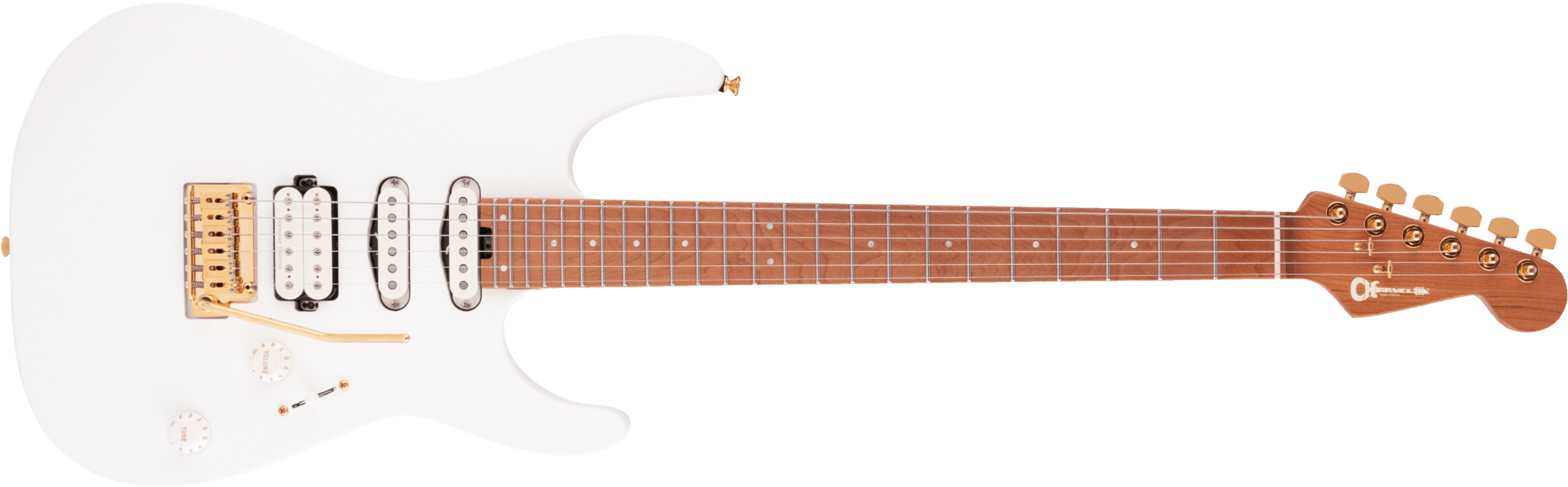 Charvel Dinky Dk24 Hss 2pt Cm Pro-mod Seymour Duncan Trem Mn - Snow White - Guitarra eléctrica con forma de str. - Main picture