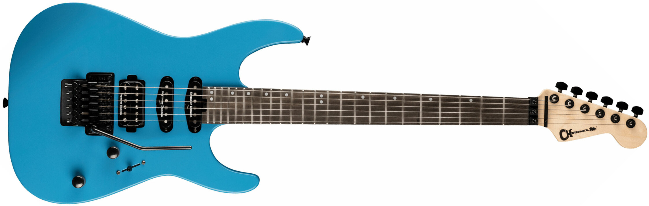 Charvel Dinky Dk24 Hss Fr E Pro-mod Seymour Duncan Eb - Infinity Blue - Guitarra eléctrica con forma de str. - Main picture