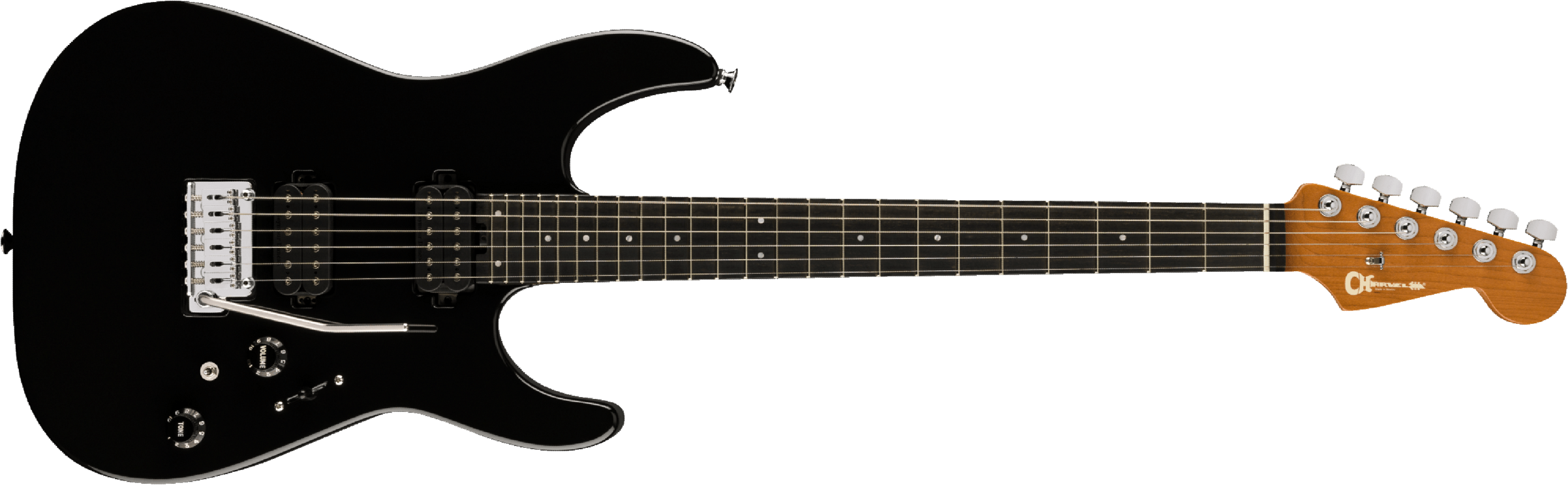 Charvel Dk24 Pro-mod 2pt Hh Eb - Gloss Black - Guitarra eléctrica con forma de str. - Main picture