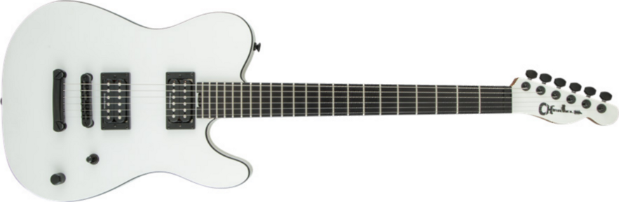 Charvel Joe Duplantier Pro-mod Style 2 Signature - Satin White - Guitarra eléctrica con forma de tel - Main picture