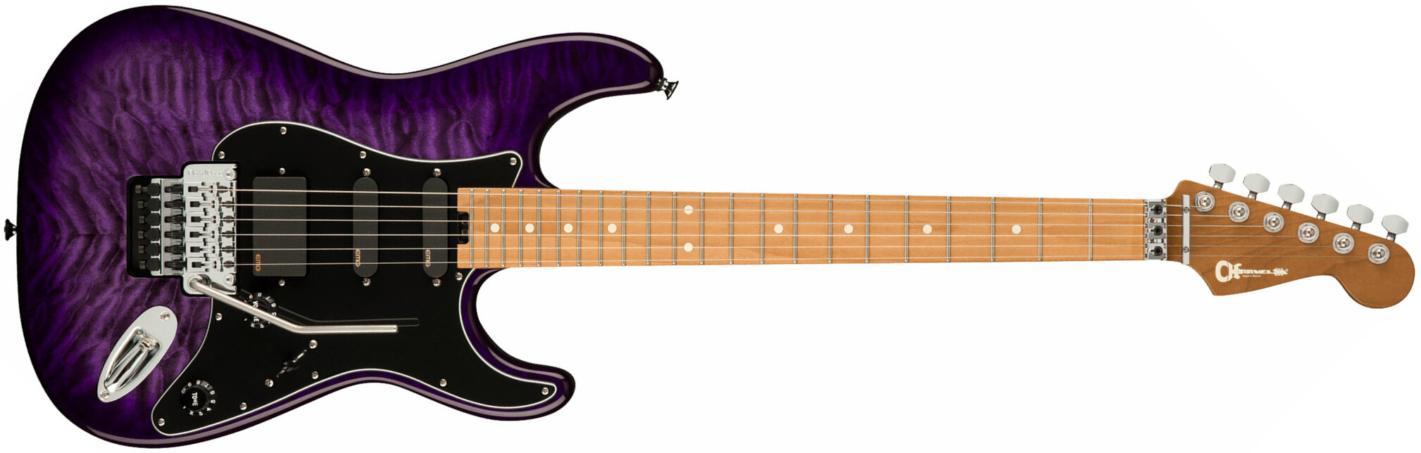 Charvel Marco Sfogli So Cal Style 1 Pro Mod Signature Hss Emg Fr Mn - Transparent Purple Burst - Guitarra eléctrica de autor - Main picture