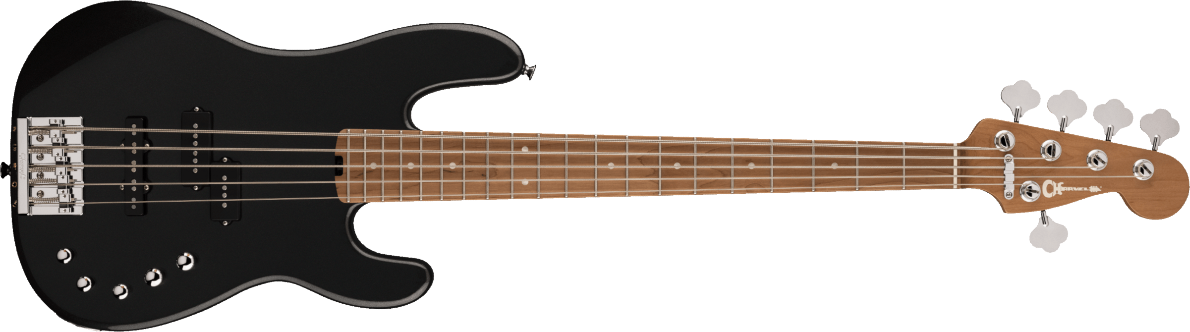 Charvel Pro Mod San Dimas Bass Pj V Mn - Metallic Black - Bajo eléctrico de cuerpo sólido - Main picture