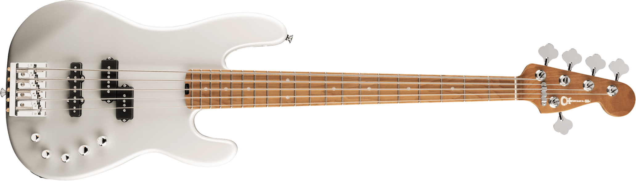 Charvel San Dimas Pj V Bass Pro-mod Mex 5c Active Dimarzio Mn - Platinum Pearl - Bajo eléctrico de cuerpo sólido - Main picture