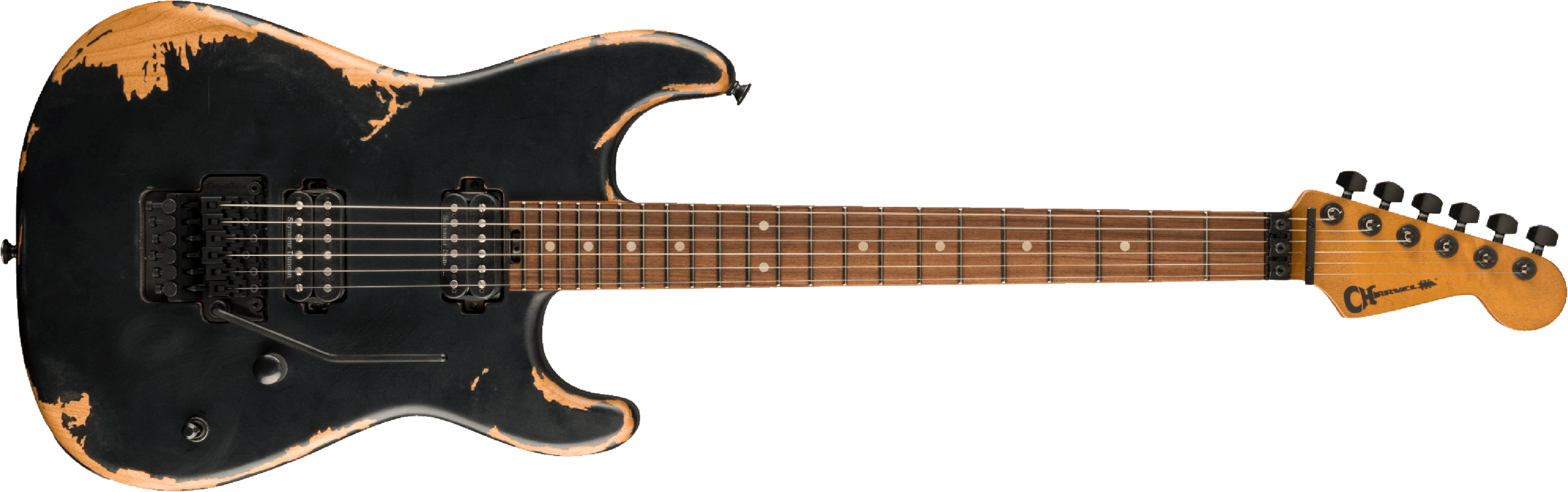 Charvel San Dimas Pro-mod Relic Style 1 Hh Fr E Pf - Weathered Black - Guitarra eléctrica con forma de str. - Main picture