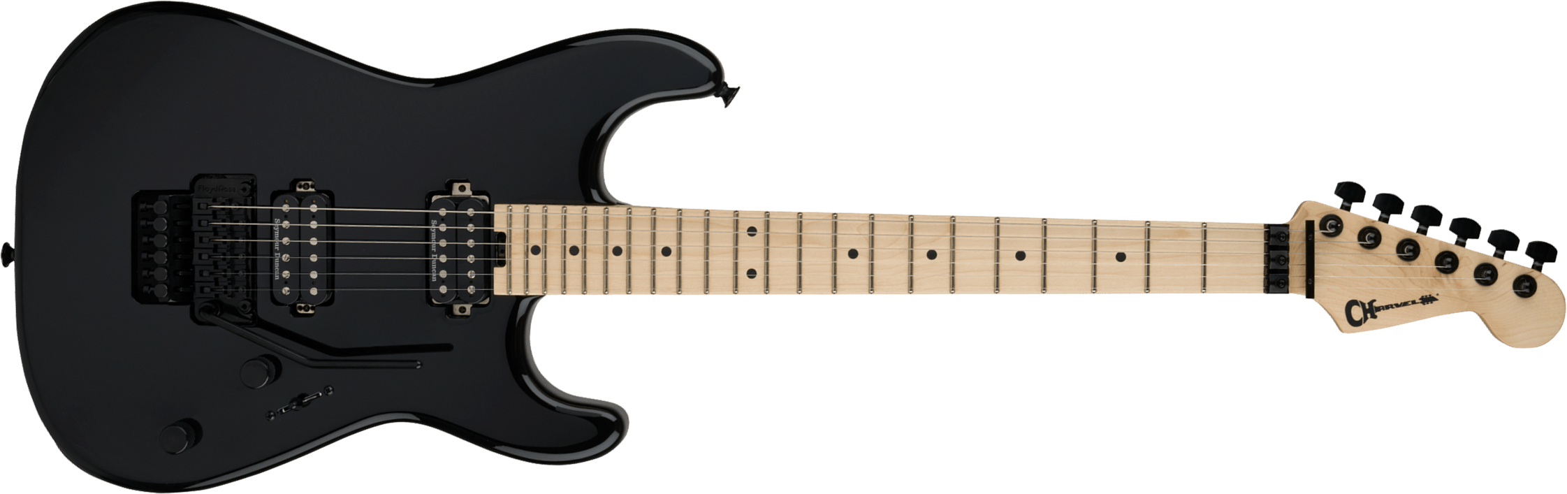 Charvel San Dimas Pro-mod Style 1 Hh Fr Mpl 2h Seymour Duncan Mn - Gloss Black - Guitarra eléctrica con forma de str. - Main picture