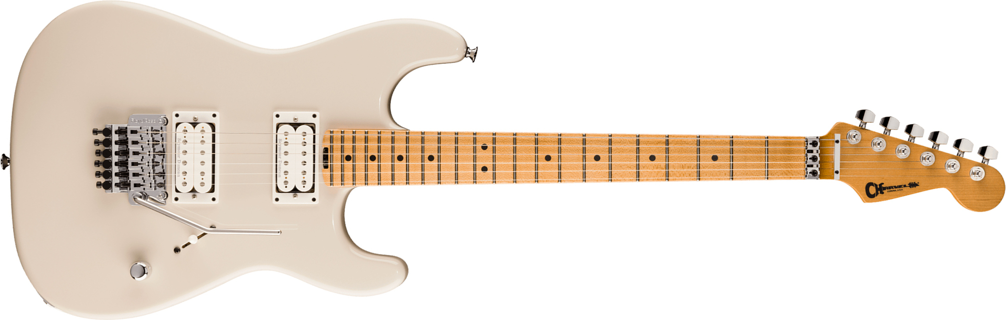 Charvel San Dimas Style 1 Sd1 Hh Fr American Neo Classic 2h Seymour Duncan Fr Mn - Ivory Blitz - Guitarra eléctrica con forma de str. - Main picture