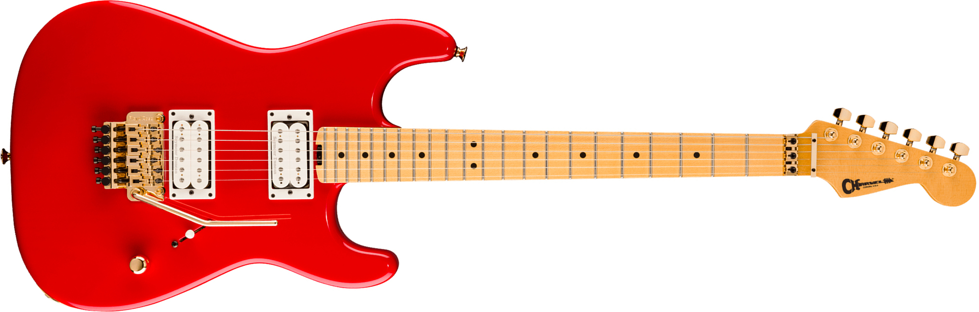Charvel San Dimas Style 1 Sd1 Hh Fr American Neo Classic 2h Seymour Duncan Fr Mn - Racing Red - Guitarra eléctrica con forma de str. - Main picture