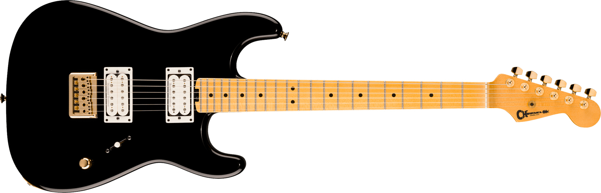 Charvel San Dimas Style 1 Sd1 Hh Ht American Neo Classic 2h Seymour Duncan Ht Mn - Gloss Black - Guitarra eléctrica con forma de str. - Main picture