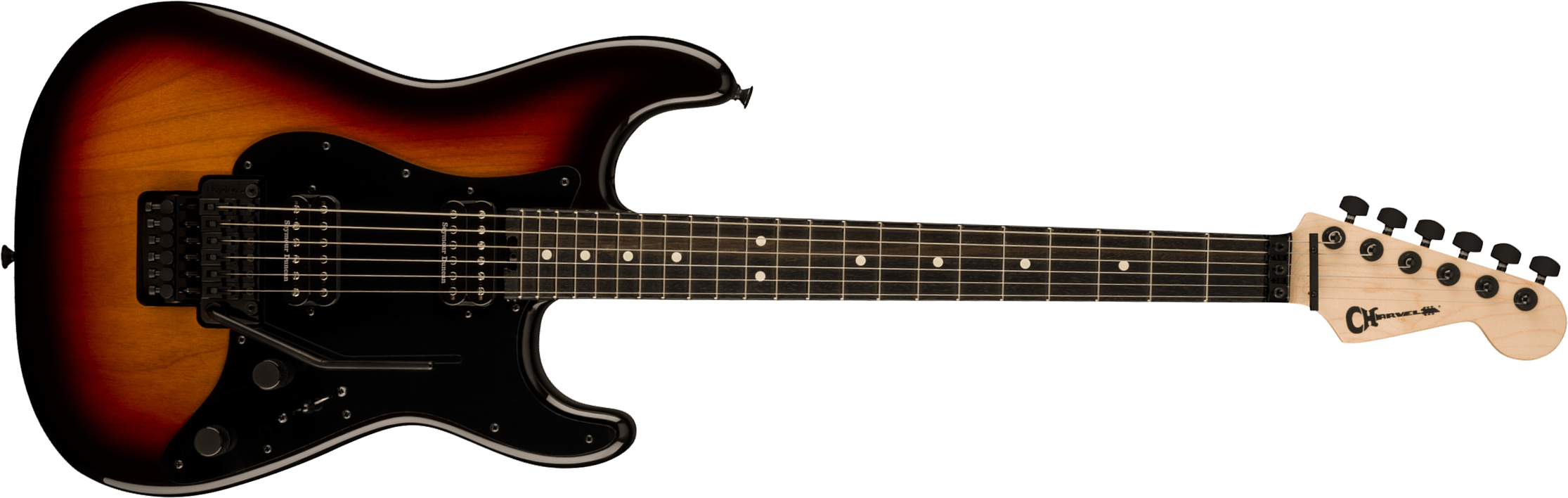 Charvel So-cal Style 1 Hh Fr E Pro-mod 2h Seymour Duncan Eb - Three-tone Sunburst - Guitarra eléctrica con forma de str. - Main picture