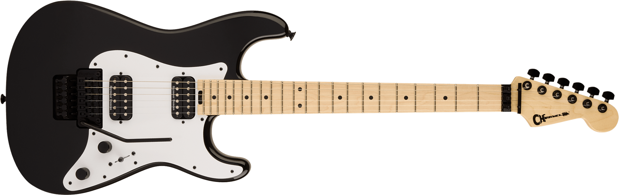 Charvel So-cal Style 1 Hh Fr M Pro-mod 2h Seymour Duncan Mn - Gloss Black - Guitarra eléctrica con forma de str. - Main picture