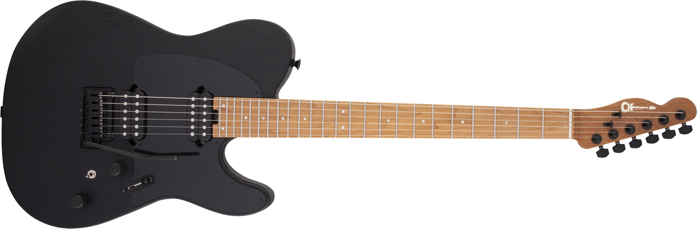 Charvel So-cal Style 2 24 Hh 2pt Cm Pro-mod 2h Fishman Fluence Trem Mn - Black - Guitarra eléctrica con forma de tel - Main picture