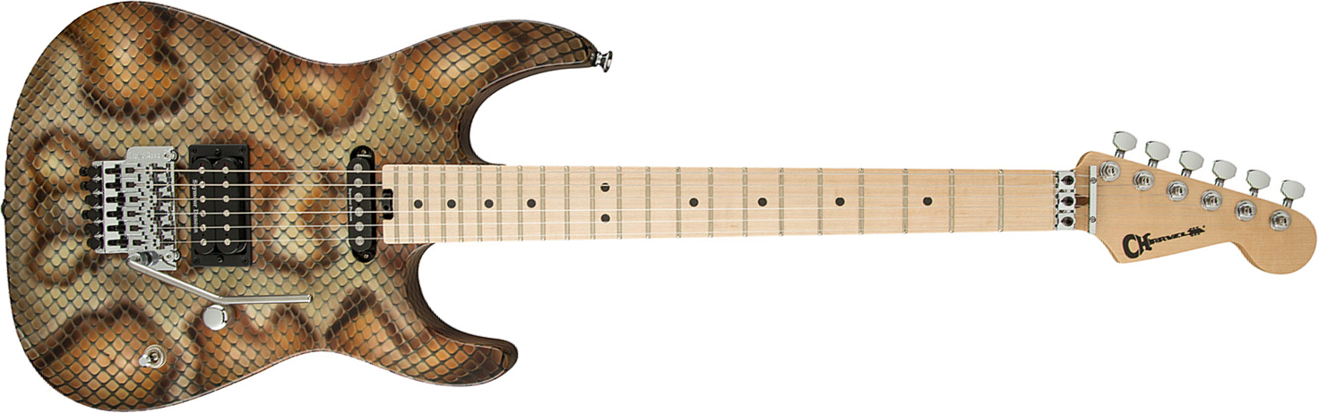 Charvel Warren Demartini Pro-mod Snake Signature Hs Fr Mn - Snakeskin - Guitarra eléctrica con forma de str. - Main picture