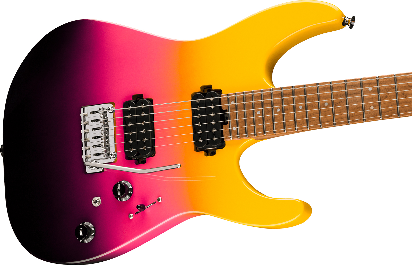 Charvel Dinky Dk24 Hh 2pt Cm Pro-mod 2h Seymour Duncan Trem Mn - Malibu Sunset - Guitarra eléctrica con forma de str. - Variation 2