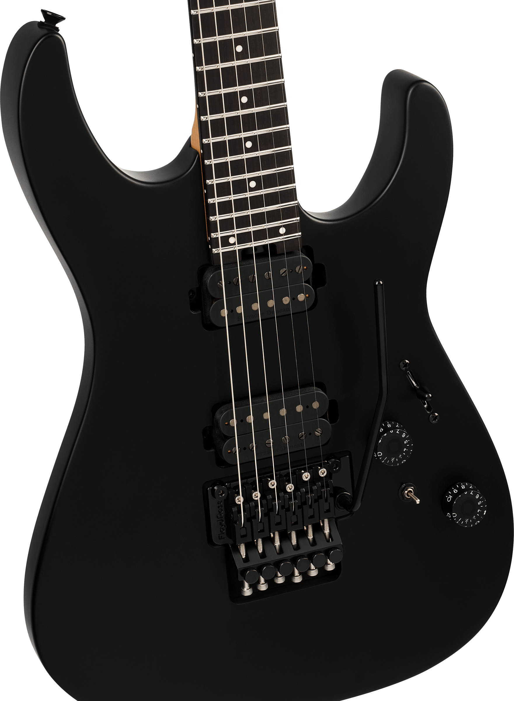 Charvel Dk24 Pro Mod Dinky Plus Hh Fr Eb - Satin Black - Guitarra eléctrica con forma de str. - Variation 2