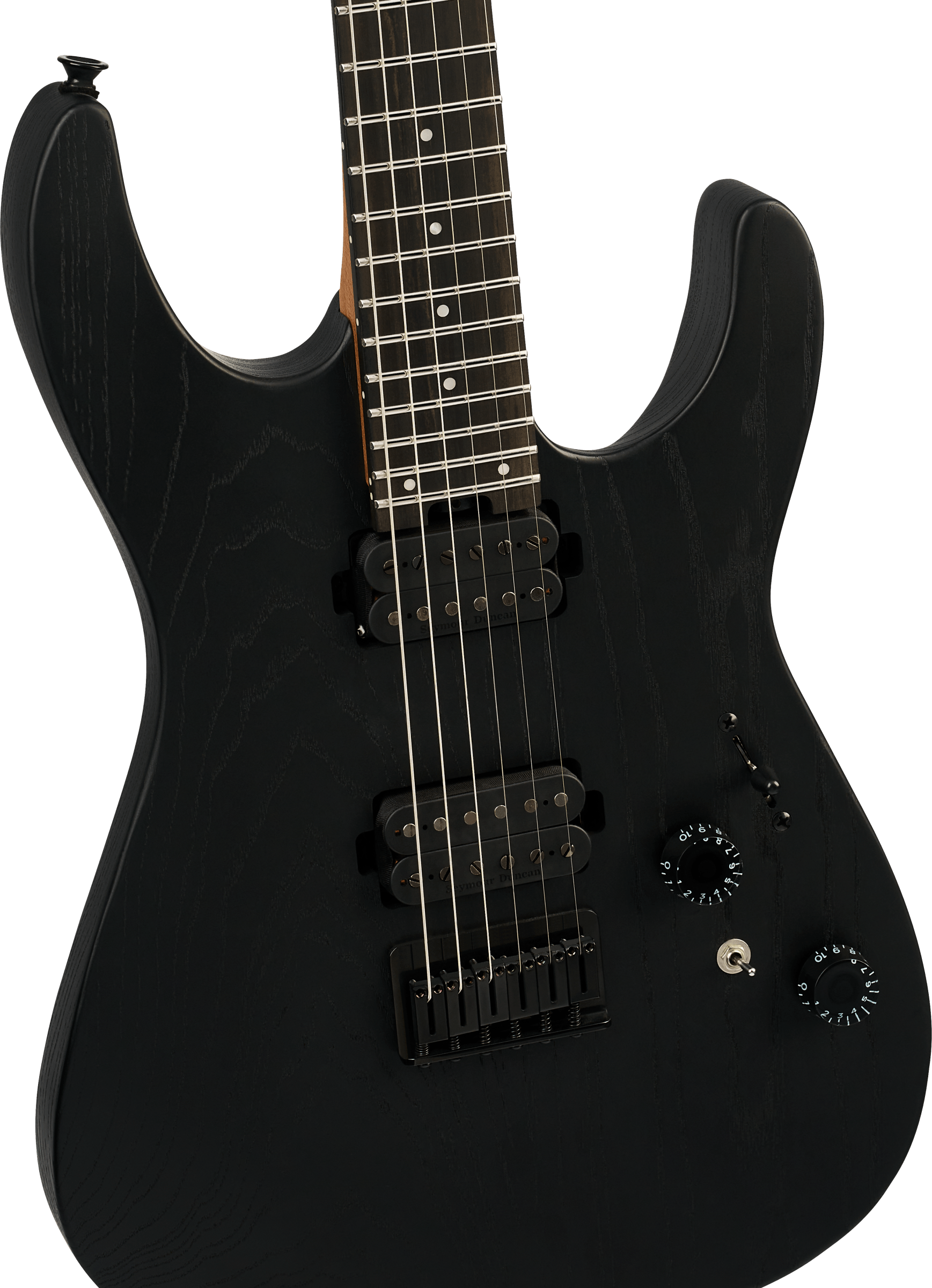 Charvel Dk24 Pro Mod Dinky Qm Plus Ht Hh Eb - Black Ash - Guitarra eléctrica con forma de str. - Variation 2